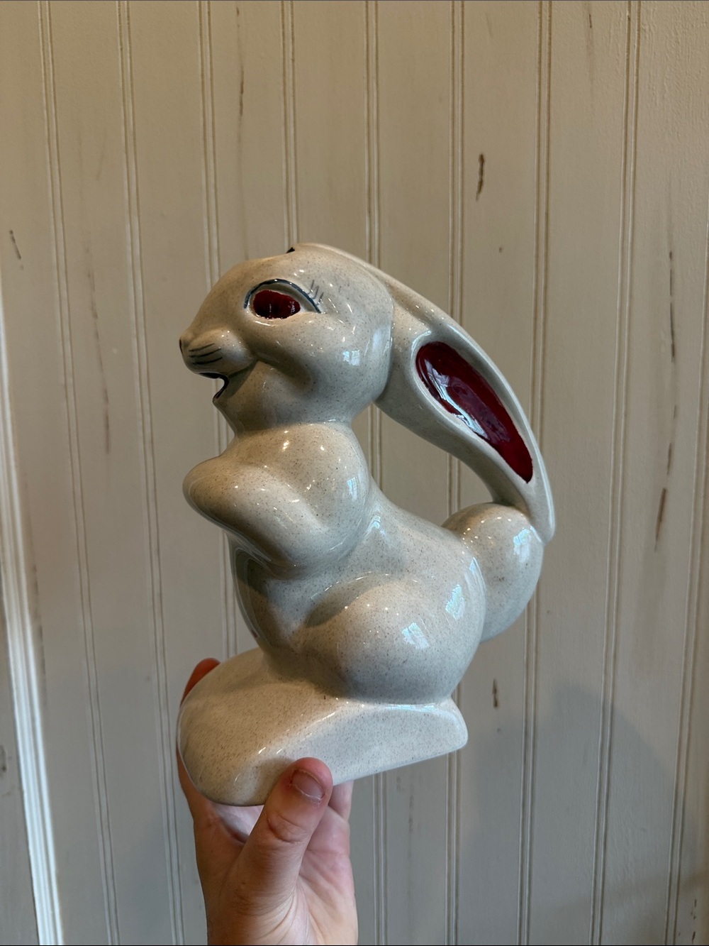 Vintage Ceramic Rabbit Bunny Pitcher Pitcher Spring Easter Bunny 8.5”H
